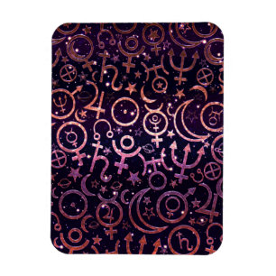 Lila Glitzerndes Planetarisches Universum Weltraum Magnet