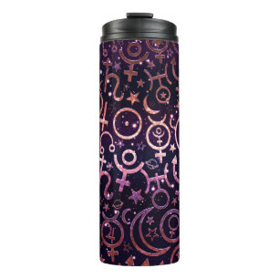 Lila Glitzerndes Planetarisches Universum Weltraum Thermosbecher