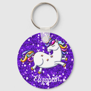 Lila GlitzerUnicorn Schlüsselanhänger