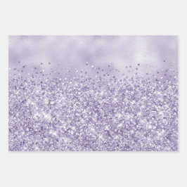 Lila Glitzy Glitzer            Geschenkpapier Set