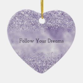 Lila Glitzy Glitzer Keramik Ornament