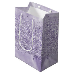 Lila Glitzy Glitzer Mittlere Geschenktüte