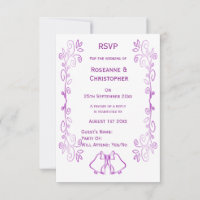 Lila Glocken-Scrollwork-Hochzeit