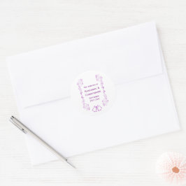 Lila Glocken-Scrollwork-Hochzeitsdesign Runder Aufkleber