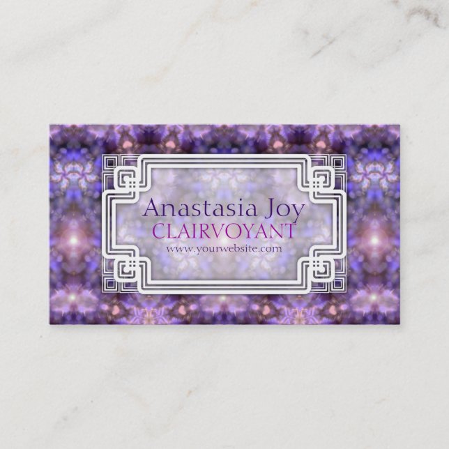 Lila Glow Energy Visionary Art Business Cards Visitenkarte (Vorderseite)