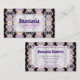 Lila Glow Funkelnd Energy Business Cards Visitenkarte