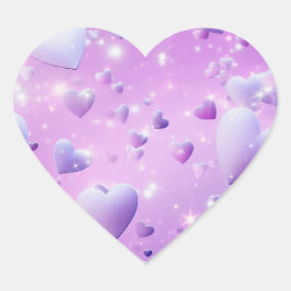Lila Glow Herz Sticker