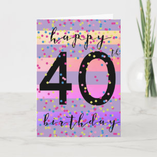 Lila Glück 40. Geburtstag Karte