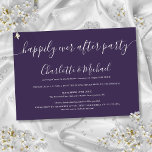 Lila glücklich je nach Hochzeit des Party Einladung<br><div class="desc">Dieses elegante lila mit seinen charakteristischen Stilnamen,  das nach der Hochzeitsempfang-Party Einladung glücklich ist,  kann mit Ihren Informationen in schicken Schriften personalisiert werden. Entwickelt von Thisisnotme©</div>