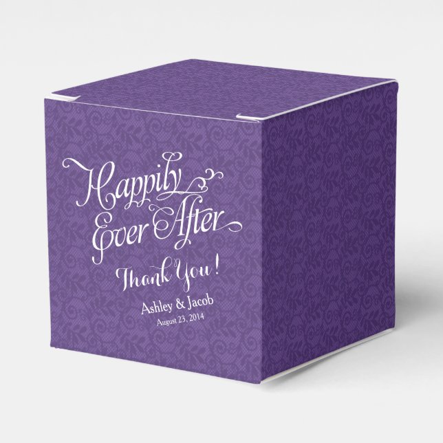 Lila glücklich je nach Personalisierter Hochzeit Geschenkschachtel (Vorderseite)