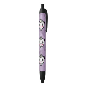 Lila glückliche Emoji Unicorn-Stifte Kugelschreiber