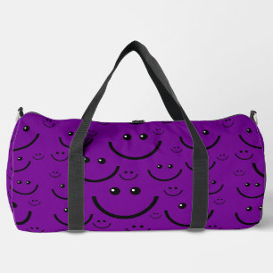 lila glückliches Gesicht Musterdruck Duffle Bag