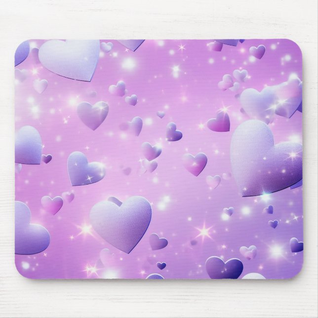 Lila-glühendes-Herz-Mauspad Mousepad (Vorne)