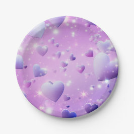 Lila Glühherz Pappteller
