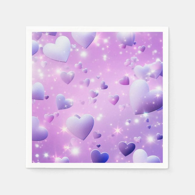 Lila Glühherz Serviette (Vorderseite)