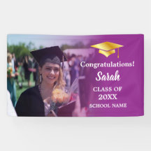 Lila Gold Abschluss Custom Foto Class of 2025