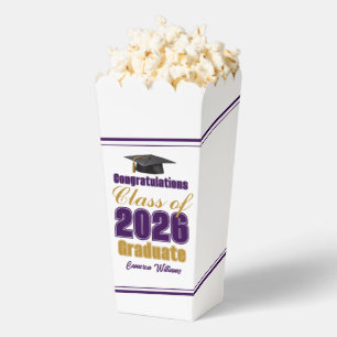 Lila Gold Absolventenfeier 2026 Popcorn Geschenkschachtel
