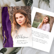 Lila Gold Achat Dunkel Foto Grad Ankündigung
