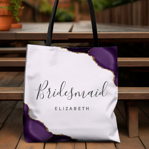 Lila Gold-Achat-Lavendel-Brautjungfer Tasche