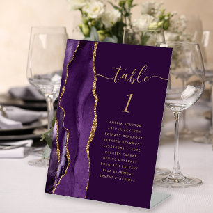 Lila Gold-Achat-Schrift Pflaumen-Hochzeitstisch-Nu Sockelschild