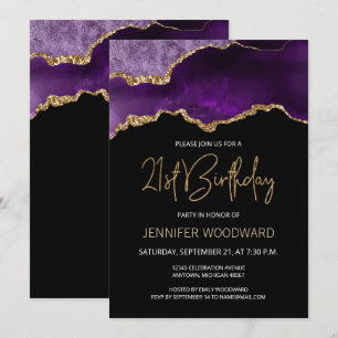 Lila Gold Agate 21. Geburtstag Party