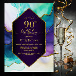 Lila Gold Agate 90. Geburtstagsparty Einladung<br><div class="desc">Mit dieser modernen lila und goldenen 90. Geburtstagsparty laden Sie Ihre Freunde und Lieben ein, die einen individuell gestaltbaren Textbereich haben, in dem Sie mühelos alle notwendigen Details für Ihre Geburtstagsfeier, einschließlich Datum, Uhrzeit, Veranstaltungsort und UAWG-Informationen, einschließen können. Für Ihre einmaligen Einladungen stehen verschiedene Papiertypen und Eckstile zur Verfügung, ebenso...</div>