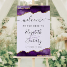 Lila Gold Agate Lavender Wedding Willkommen