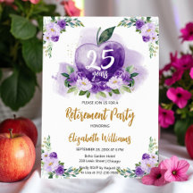 Lila Gold Apple Floral Teacher Rente Party