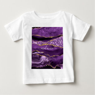 Lila Gold Baby T - Shirt mit Individuelle Name