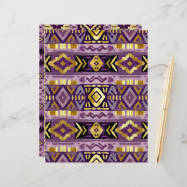 Lila & Gold Boho Aztec Geo Patterns Scrapbook