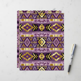 Lila & Gold Boho Aztec Geo Patterns Scrapbook