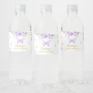 Lila Gold Butterfly Floral Girl Babydusche