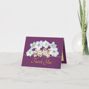 Lila Gold Chic Anemone Orchid Bouquet Vielen Dank Karte