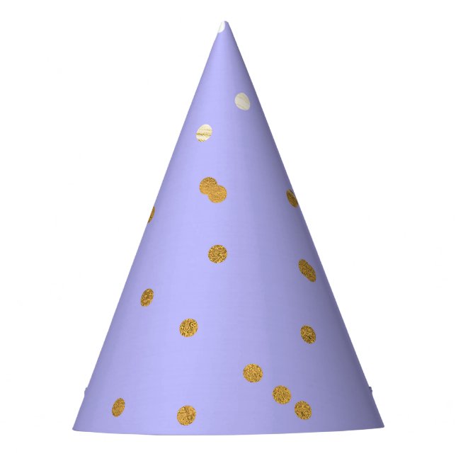 Lila & Gold Confetti Dots Moderner Glamour Glam Partyhütchen (Vorderseite)