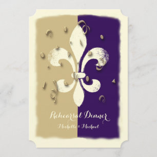 Lila Gold Confetti Lilie Einladung