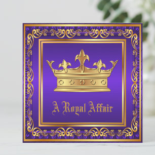 Lila Gold Crown Royal Birthday Corporate Party Einladung