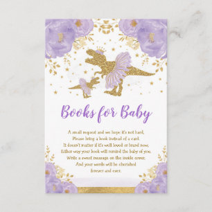 Lila Gold Dinosaur Ballerina Bücher für Baby Girl Begleitkarte