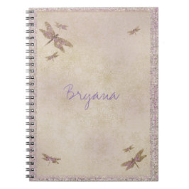 Lila & Gold Dragonfly Journal Custom Notizblock