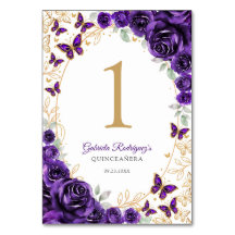 Lila Gold Floral Quinceanera