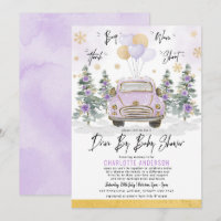 Lila Gold Floral Winter Drive mit Baby-Dusche