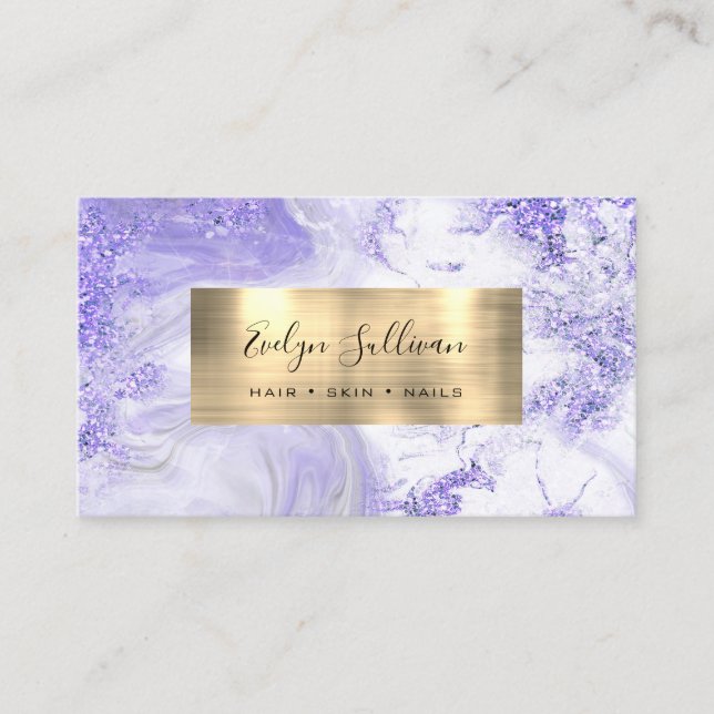 Lila Gold Foil-Visitenkarte Visitenkarte (Vorderseite)