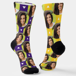 Lila Gold Foto für Freundin für Boyfriend Niedlich Socken