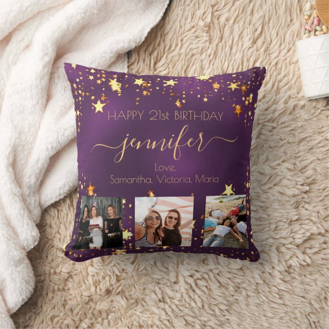 Lila Gold - Foto Stars Kissen (Decke)