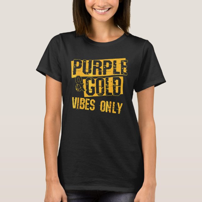 Lila & Gold Game Day Group für High School Fußball T-Shirt (Vorderseite)