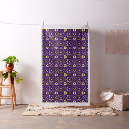 Lila Gold Geometric Cotton Twill Yardage Stoff
