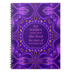 Lila Gold Glitter Art Mandala kreative Seiten Notizblock