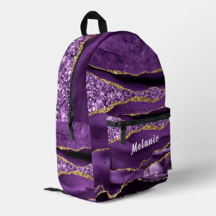 Lila Gold Glitter Rucksack mit individuellem Namen