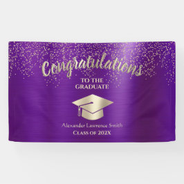 Lila Gold Glitzer Class 2022 Abschluss Banner