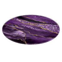 Lila Gold Glitzer Cutting Board mit Individuelle N