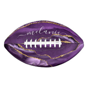 Lila Gold Glitzer Football mit Individuelle Name